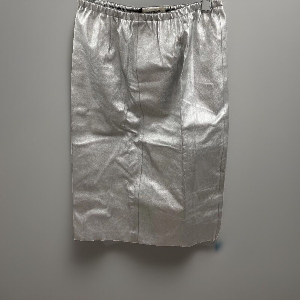 Zadig And Voltaire Silver NWT Size 36 Knee length Skirt.